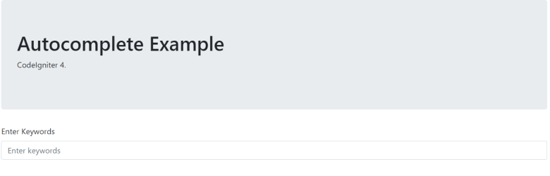 CodeIgniter4 – autocomplete Example - Infovistar