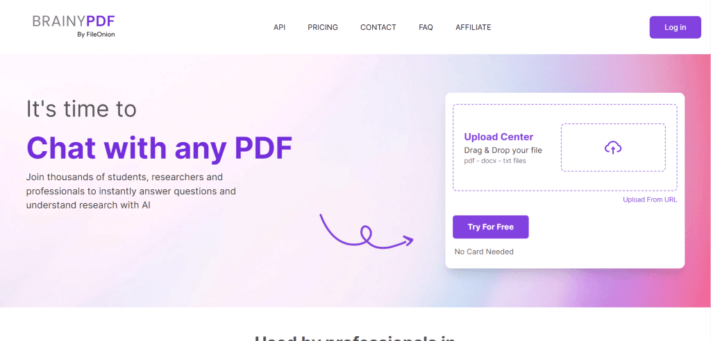 BrainyPDF Simple PDF chat assistant with some personas