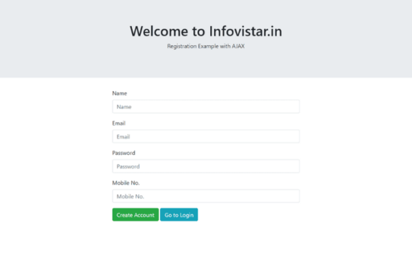 CodeIgniter 4 – Sign Up AJAX Example - Infovistar