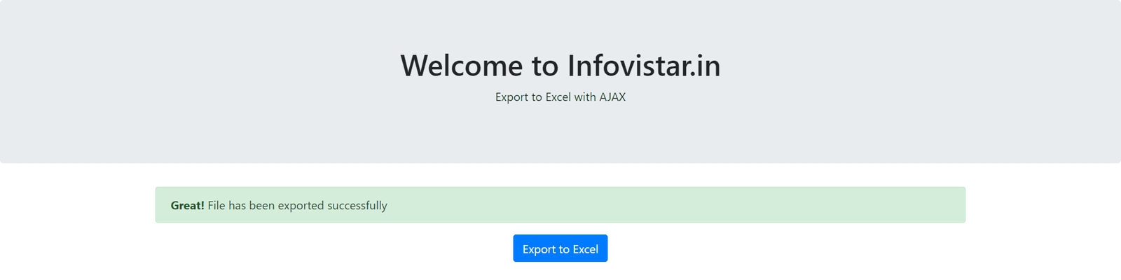 CodeIgniter 4 – Export Database Table to Excel with AJAX - Infovistar
