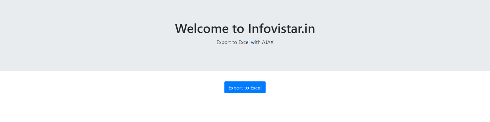 CodeIgniter 4 – Export Database Table to Excel with AJAX - Infovistar