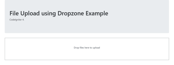 CodeIgniter 4 - Dropzone Example - Infovistar