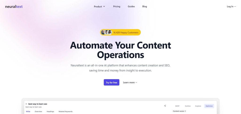 Neuraltext — AI SEO Content Editor