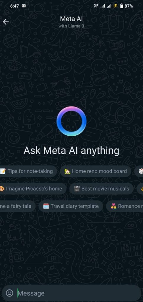 Meta AI on WhatsApp
