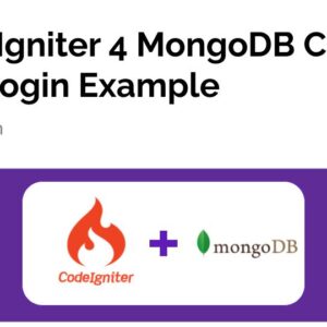 CodeIgniter 4 MongoDB CRUD and Login Example