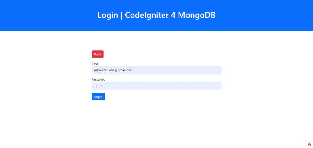 Login CodeIgniter 4 MongoDB