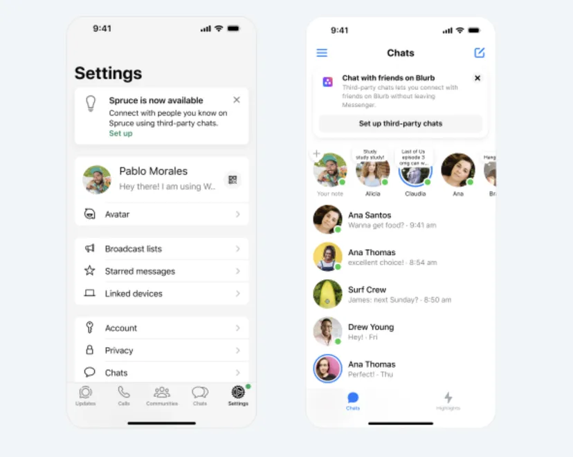 Group Chats and Third-Party Voice and Video Calls - Meta Chat Notification