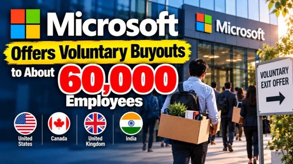 Microsoft Offers Voluntary Buyouts to About 60,000 Employees Microsoft Voluntary Buyout_ 60,000 Employees Eligible